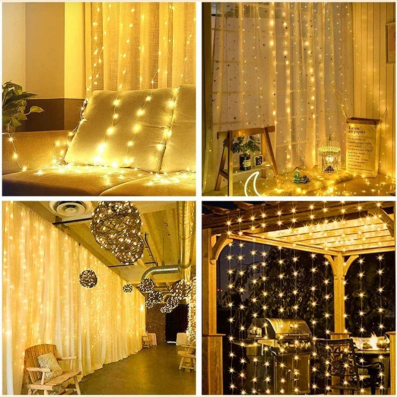 3M LED Curtain String Lights USB