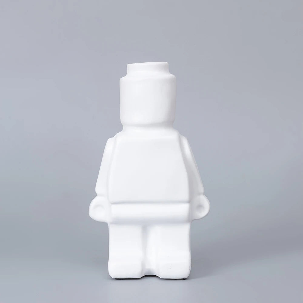 Nordic Style Ceramic Robot Vase
