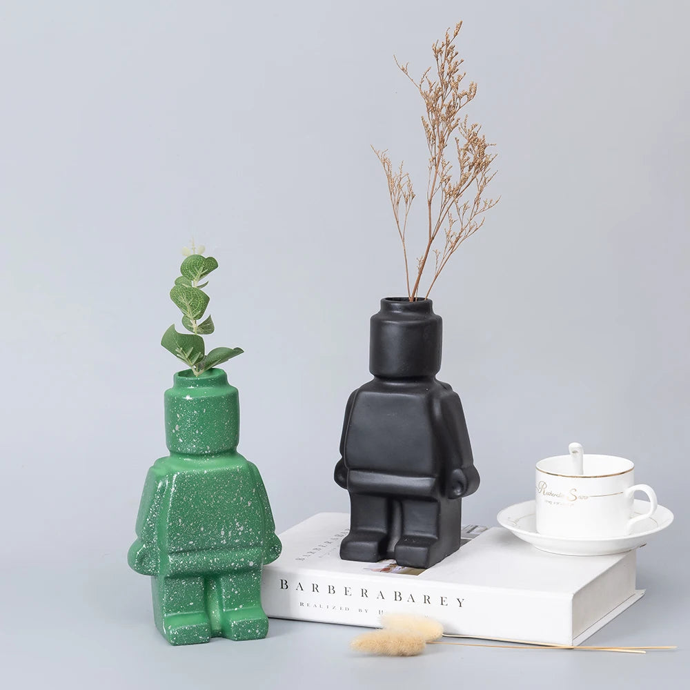 Nordic Style Ceramic Robot Vase