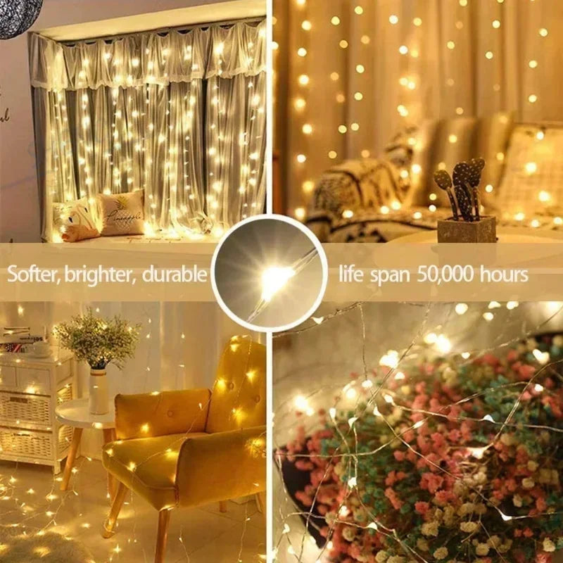 6x3M / 3x3m Curtain Garland light