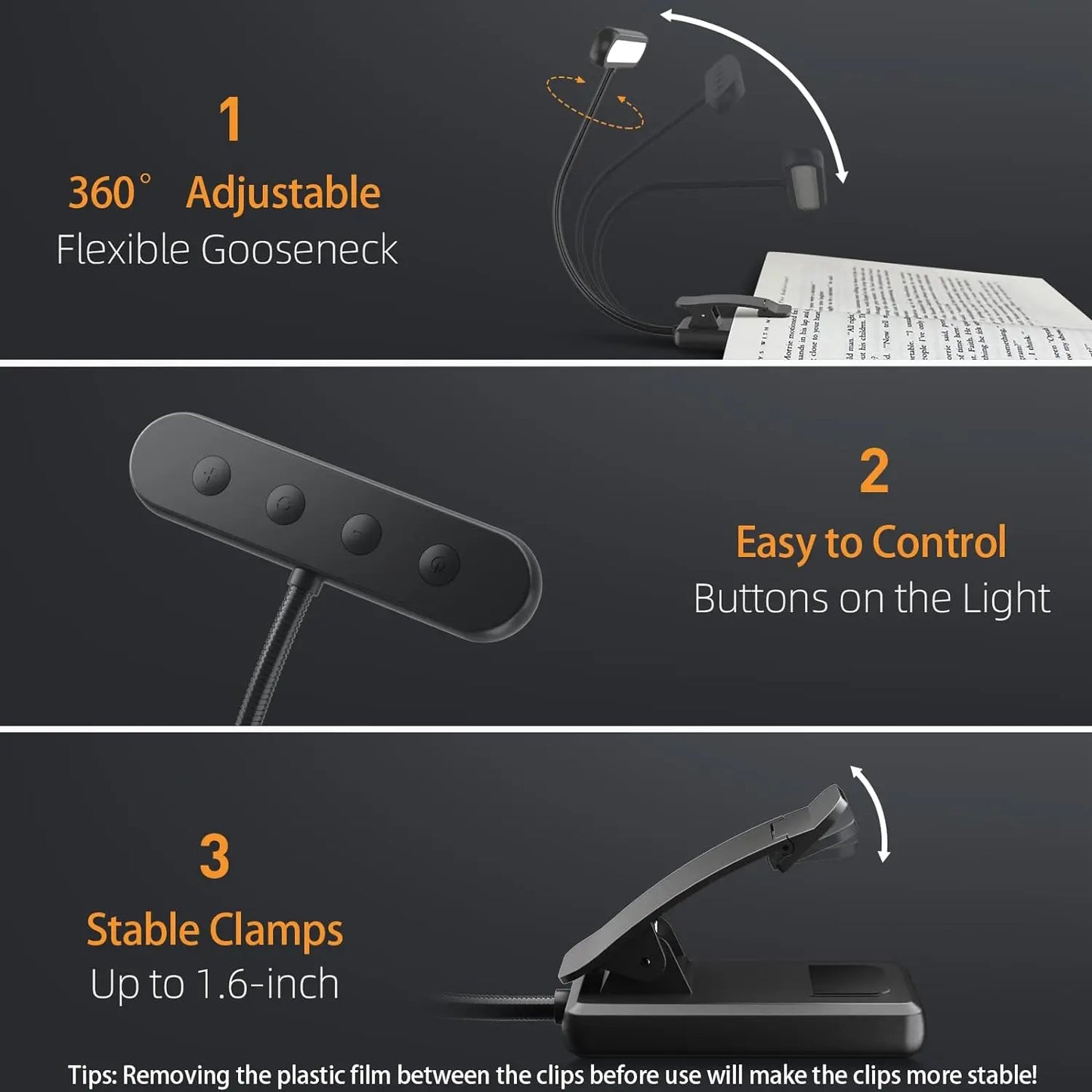 LED Book Light USB Rechargeable