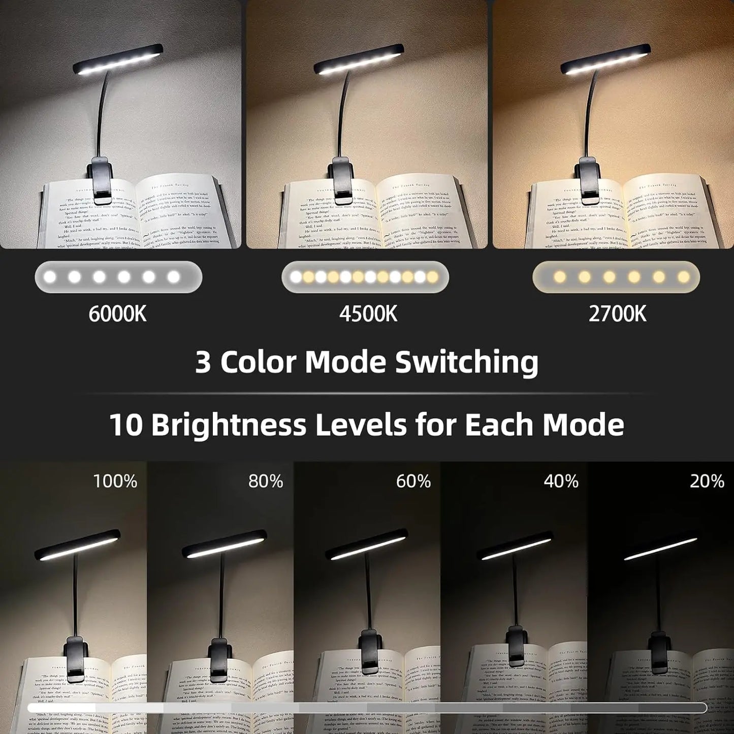 LED Book Light USB Rechargeable