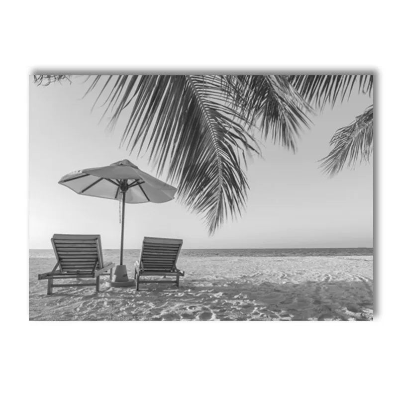 Black And White Palm Tree Art