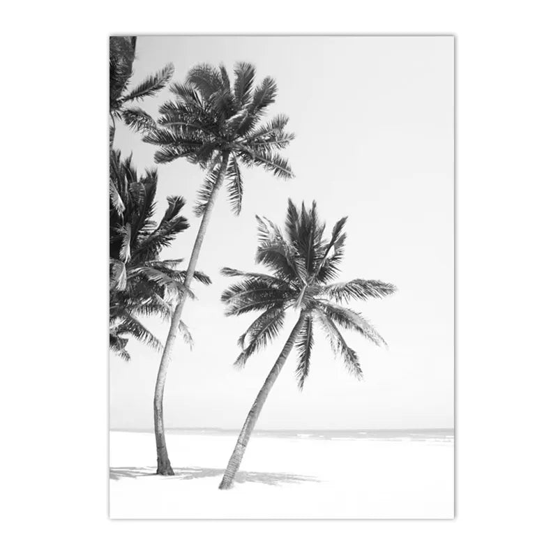 Black And White Palm Tree Art
