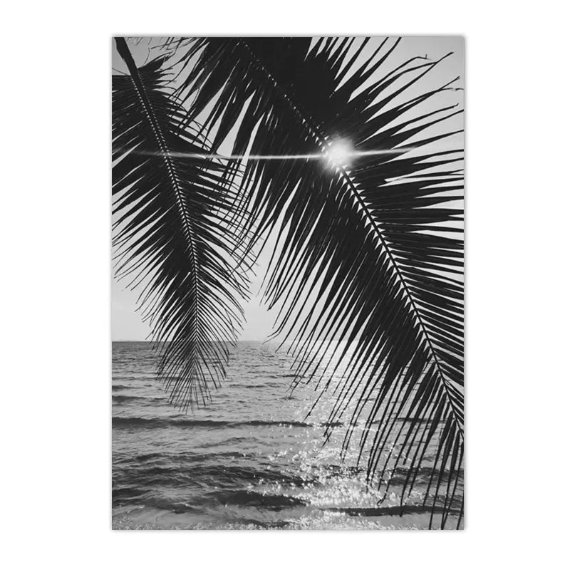 Black And White Palm Tree Art