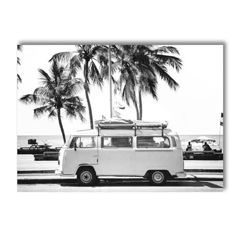 Black And White Palm Tree Art