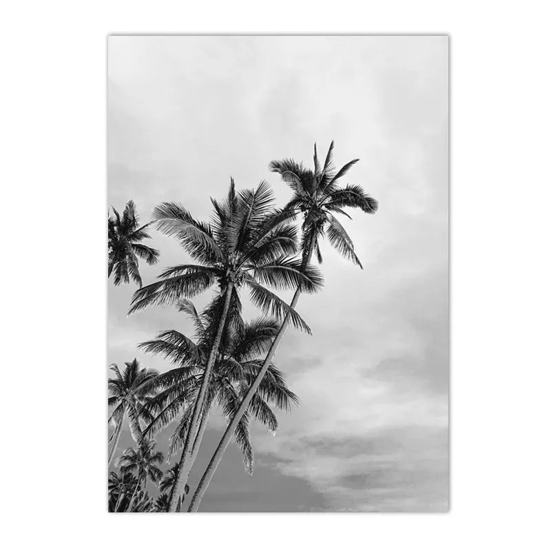 Black And White Palm Tree Art