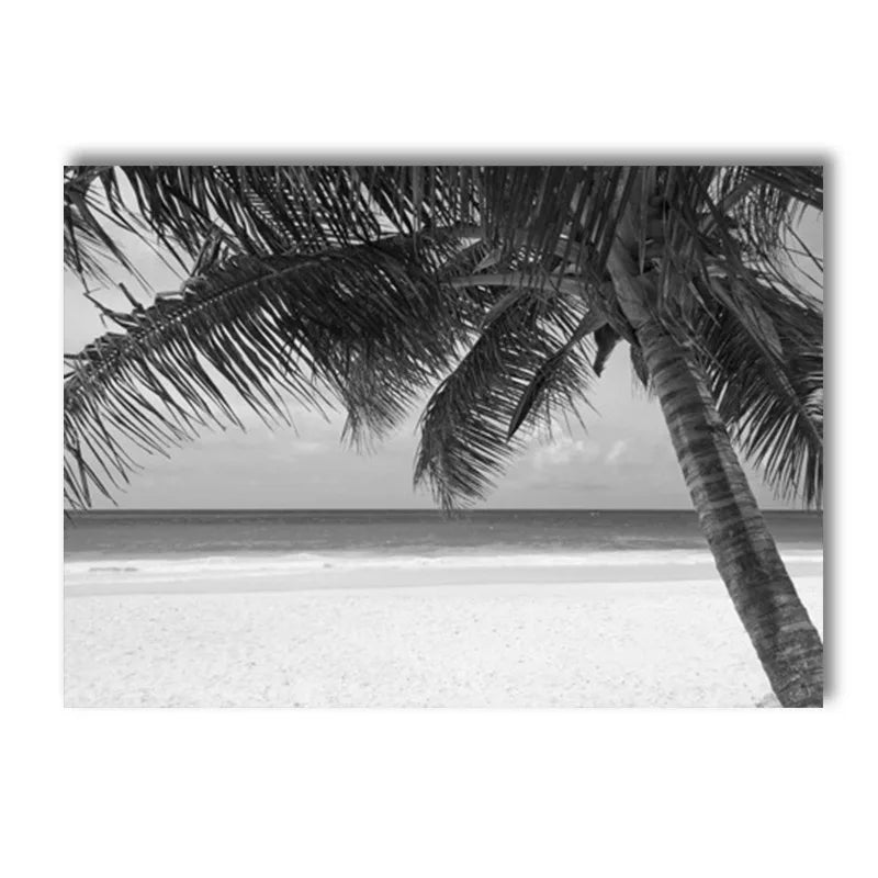 Black And White Palm Tree Art