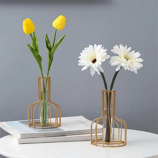 Hollow Out Iron Art Golden Vase