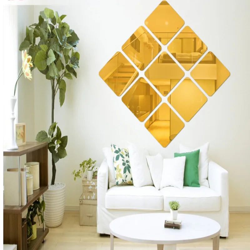 Self-adhesive 3D Square Acrylic Mirror