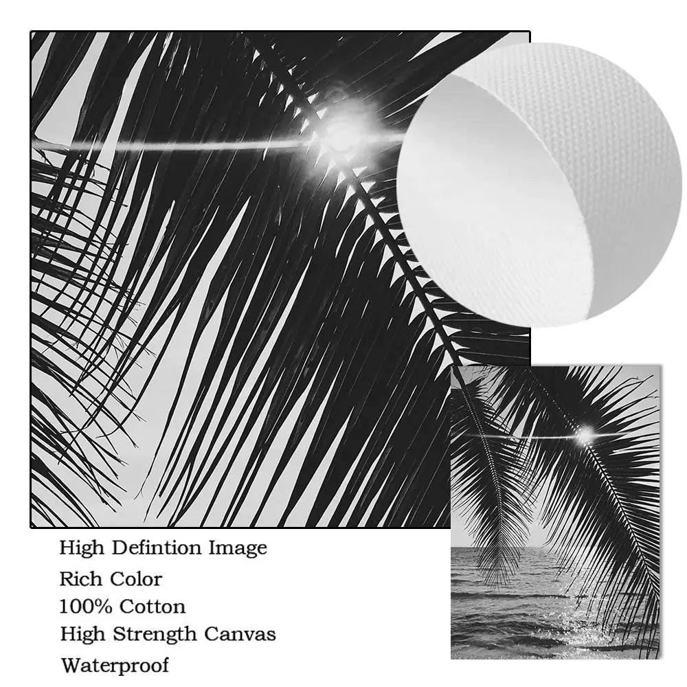Black And White Palm Tree Art