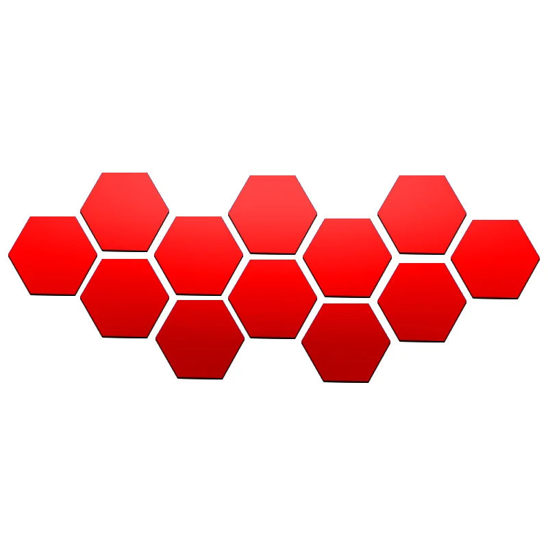 6/12pcs 3D Hexagon Wall Mirror