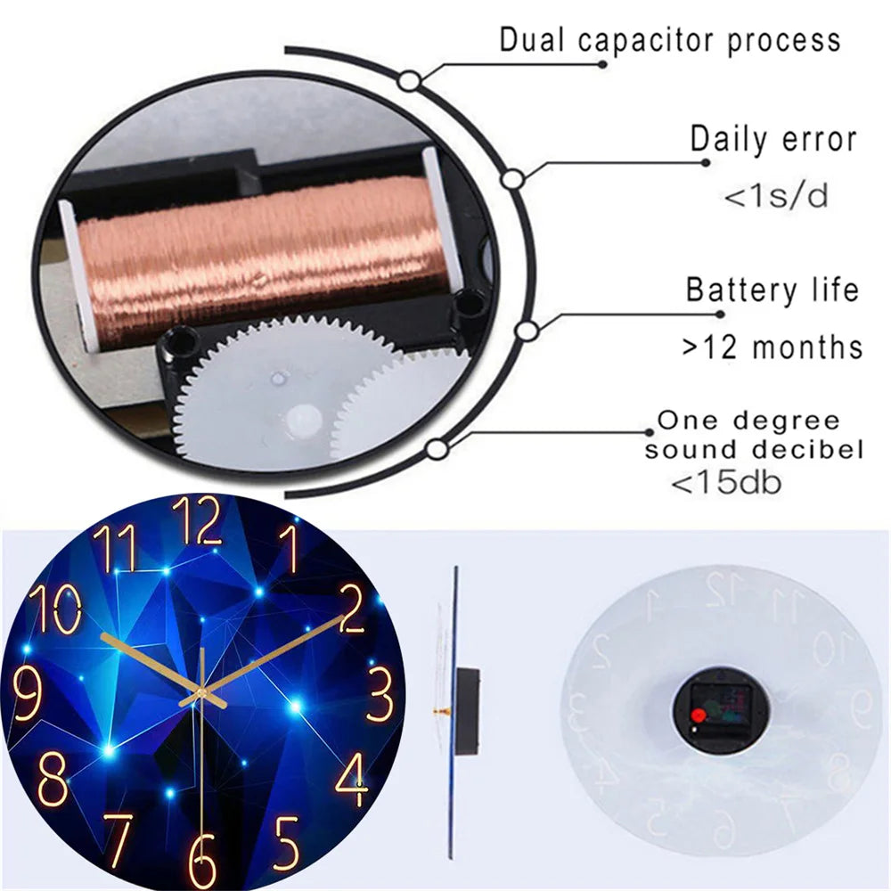 Dark Blue Wall Clock