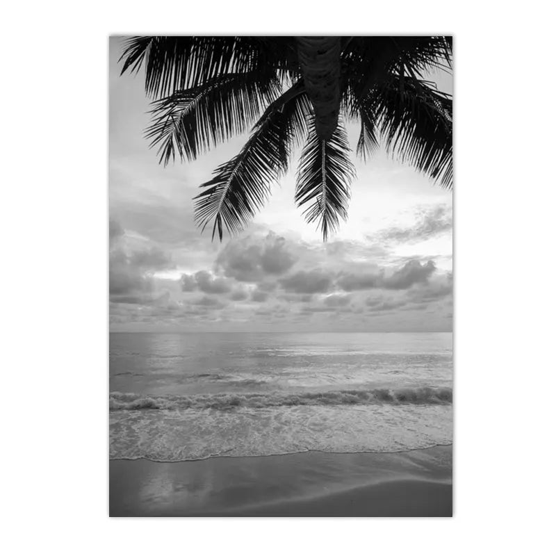 Black And White Palm Tree Art