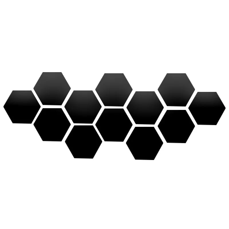 6/12pcs 3D Hexagon Wall Mirror