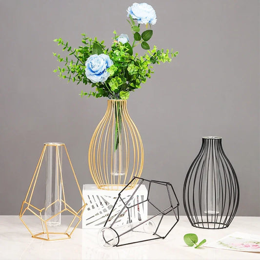 Nordic Simple Golden Glass Vase