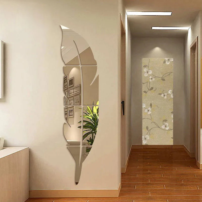 Acrylic Feather Mirror