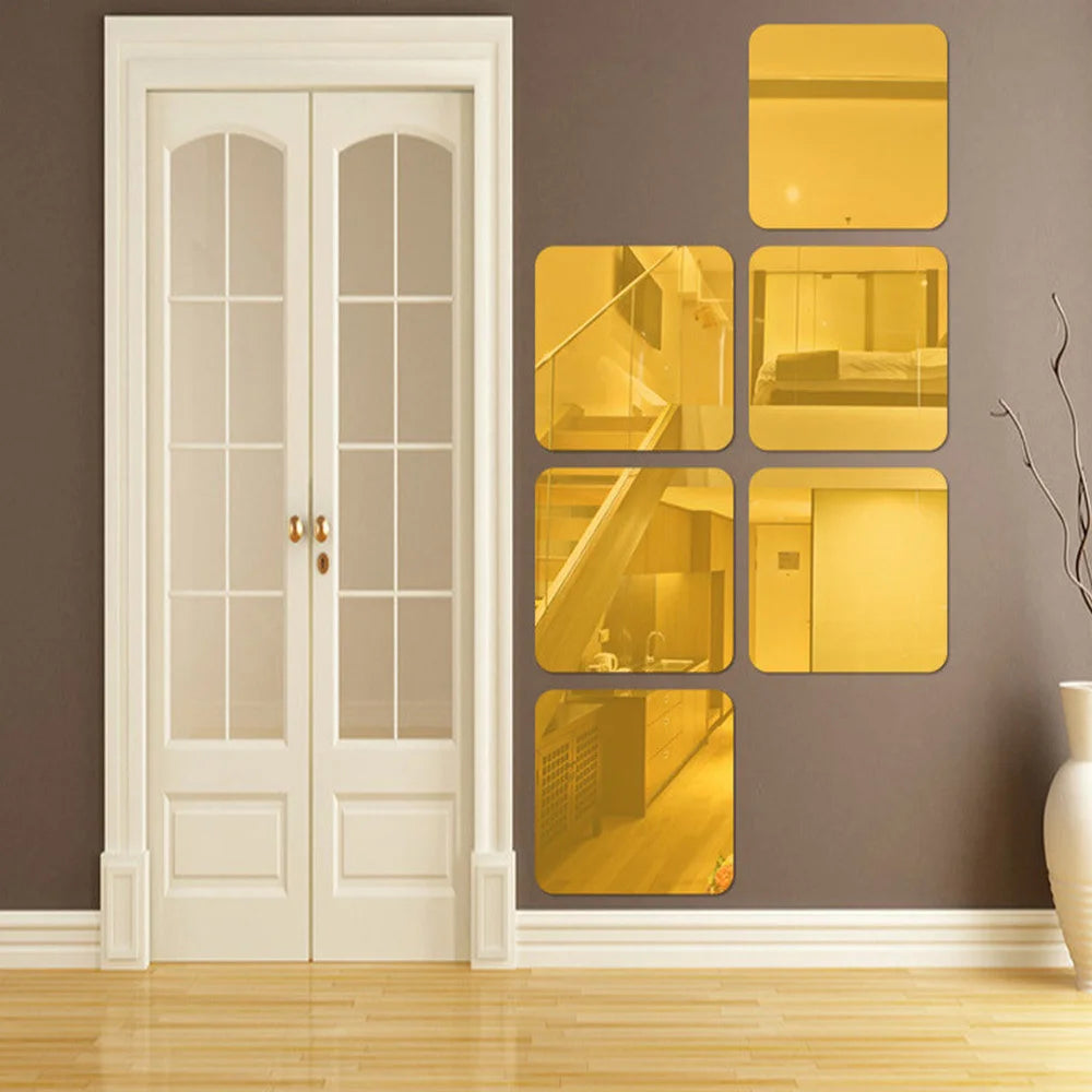 Self-adhesive 3D Square Acrylic Mirror