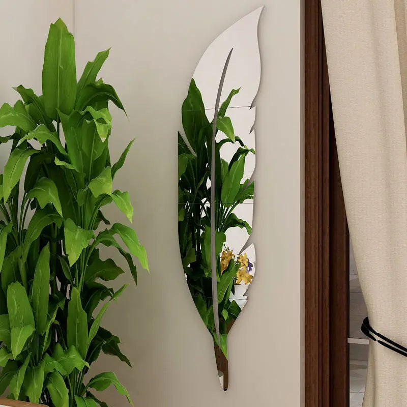 Acrylic Feather Mirror