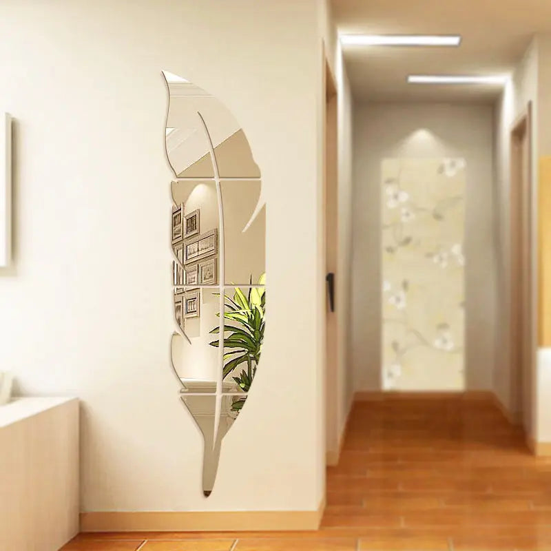 Acrylic Feather Mirror